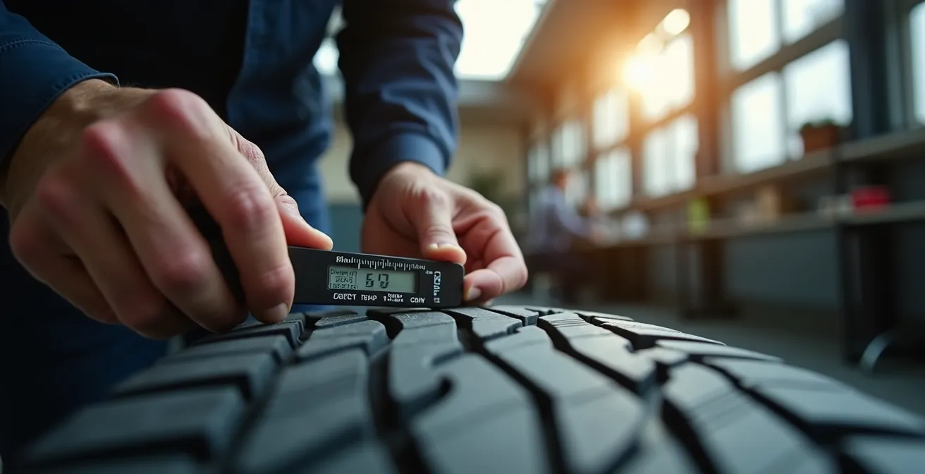 Inspection détaillée d'un pneu haut de gamme lors de la prise de véhicule